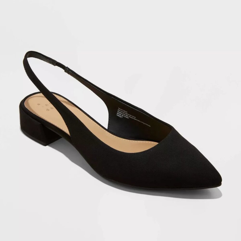 A New Day Elle Slingback Pointed Toe Heels
